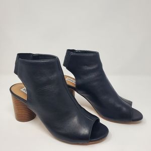 Steve Madden Collide black leather block heels